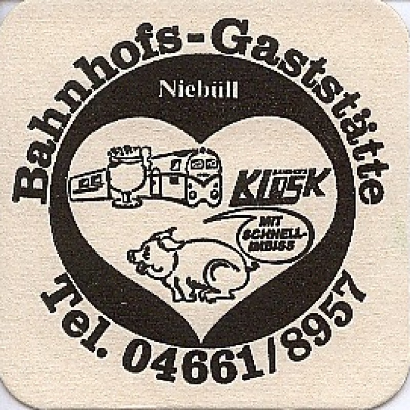 Bierdeckel (Bahnhofs-Gastst&auml;tte Nieb&uuml;ll)