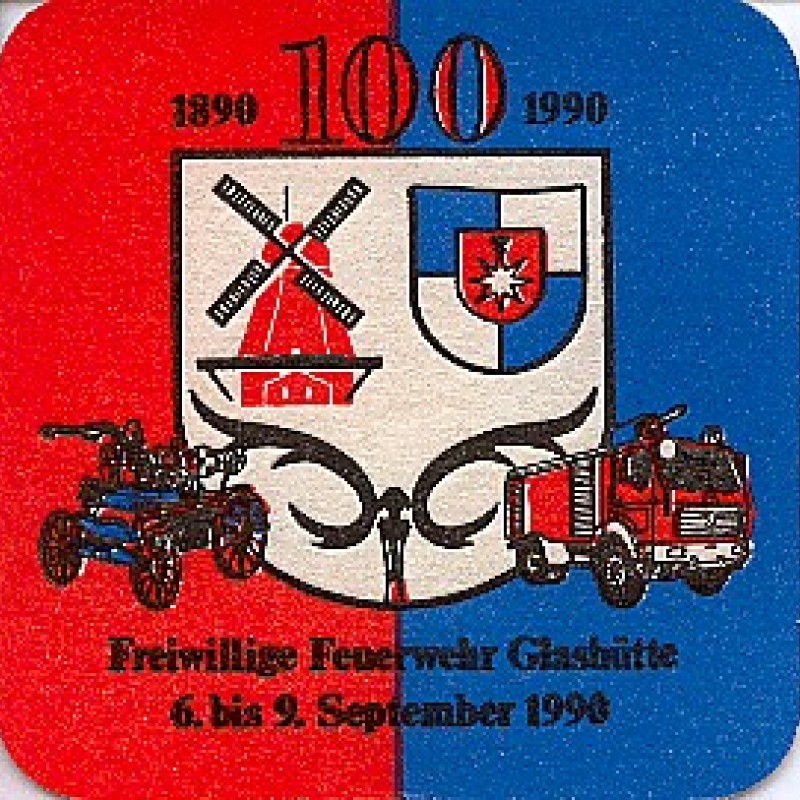 Bierdeckel (100 Jahre FF Glash&uuml;tte)