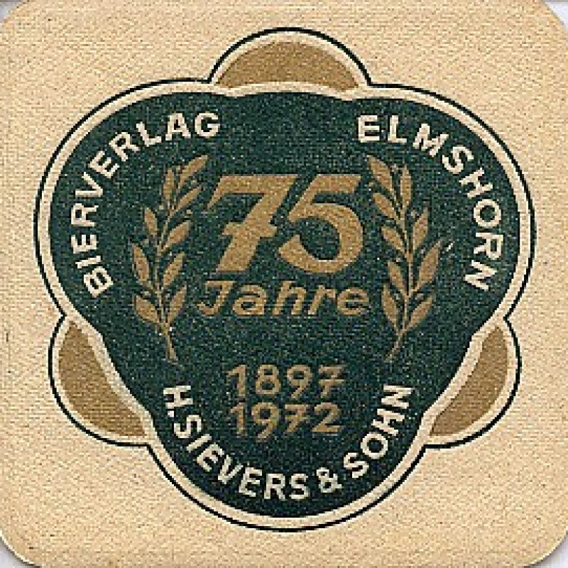 Bierdeckel (75 Jahre Bierverlag H. Sievers & Sohn)