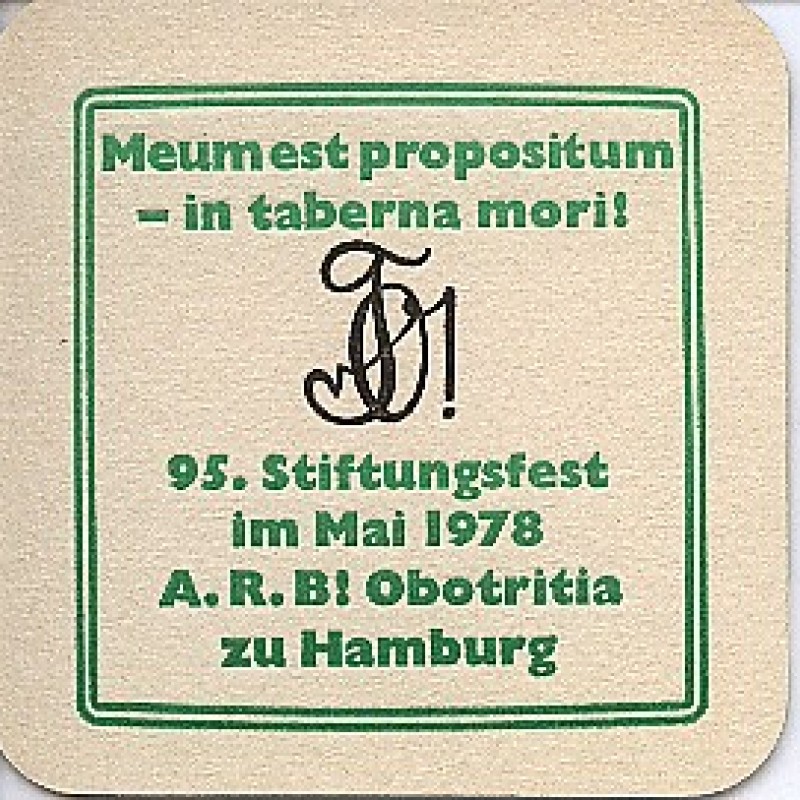 Bierdeckel (95. Stiftungsfest A.R.B! Obotritia zu Hamburg)