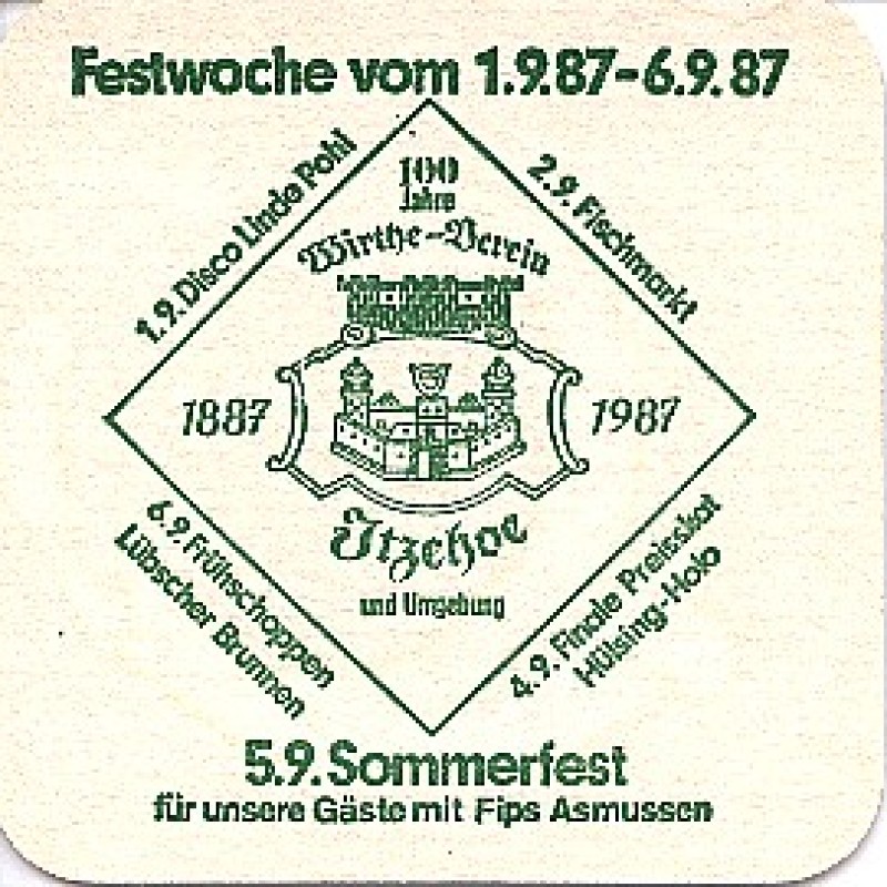 Bierdeckel (100 Jahre Wirthe-Verein Itzehoe)