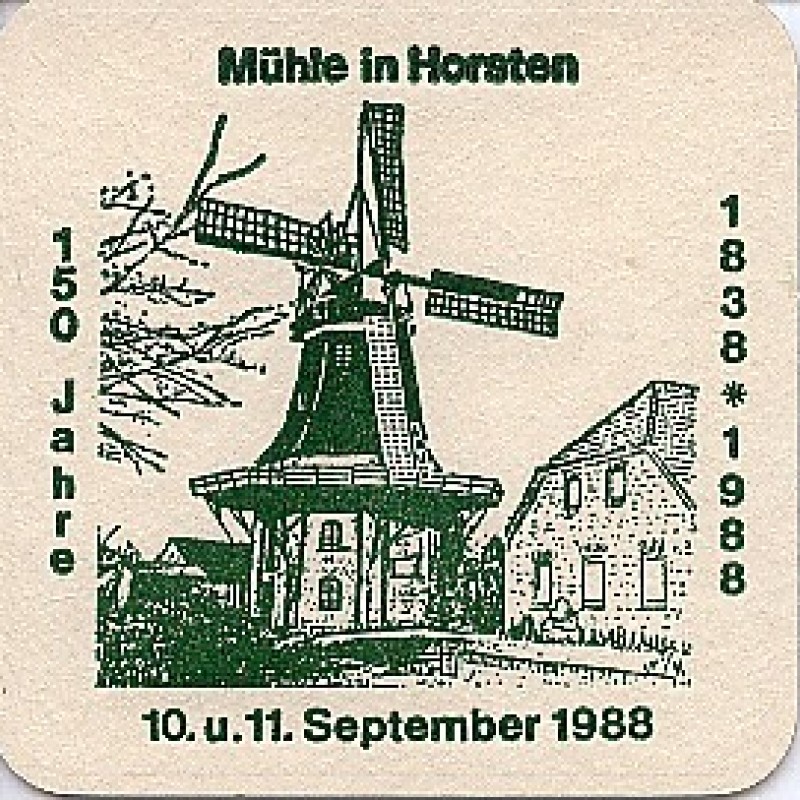 Bierdeckel (150 Jahre M&uuml;hle in Horsten)