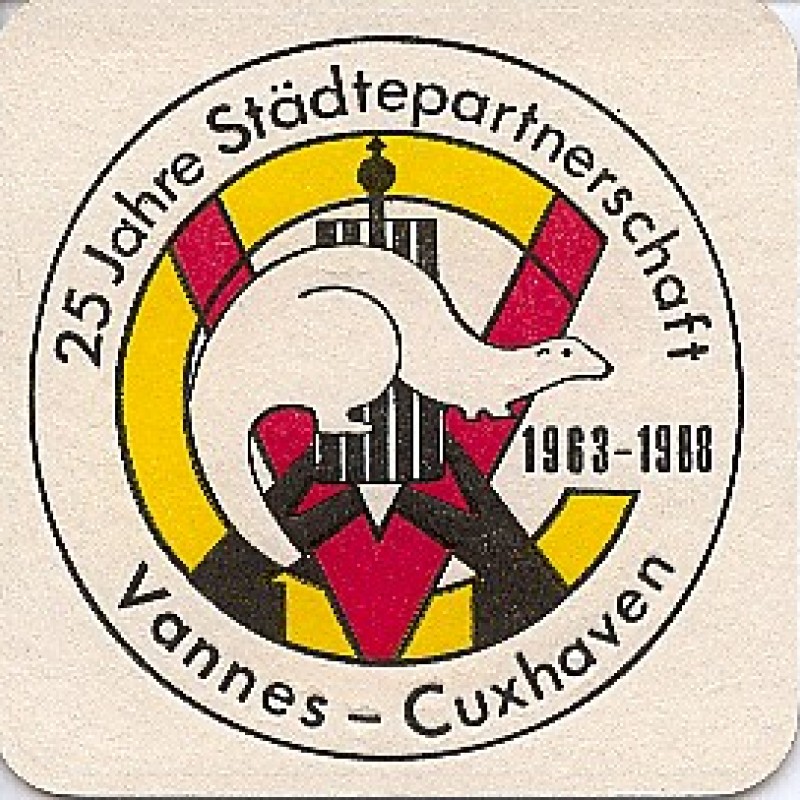 Bierdeckel (25 Jahre St&auml;dtepartnerschaft Vannes-Cuxhaven)