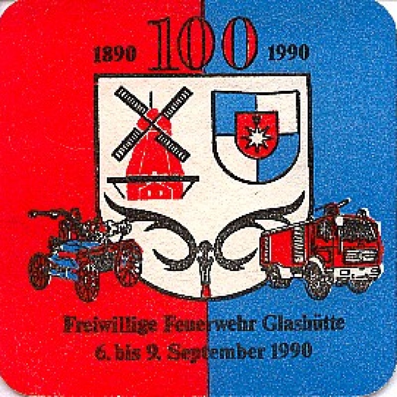 Bierdeckel (100 Jahre FF Glash&uuml;tte)