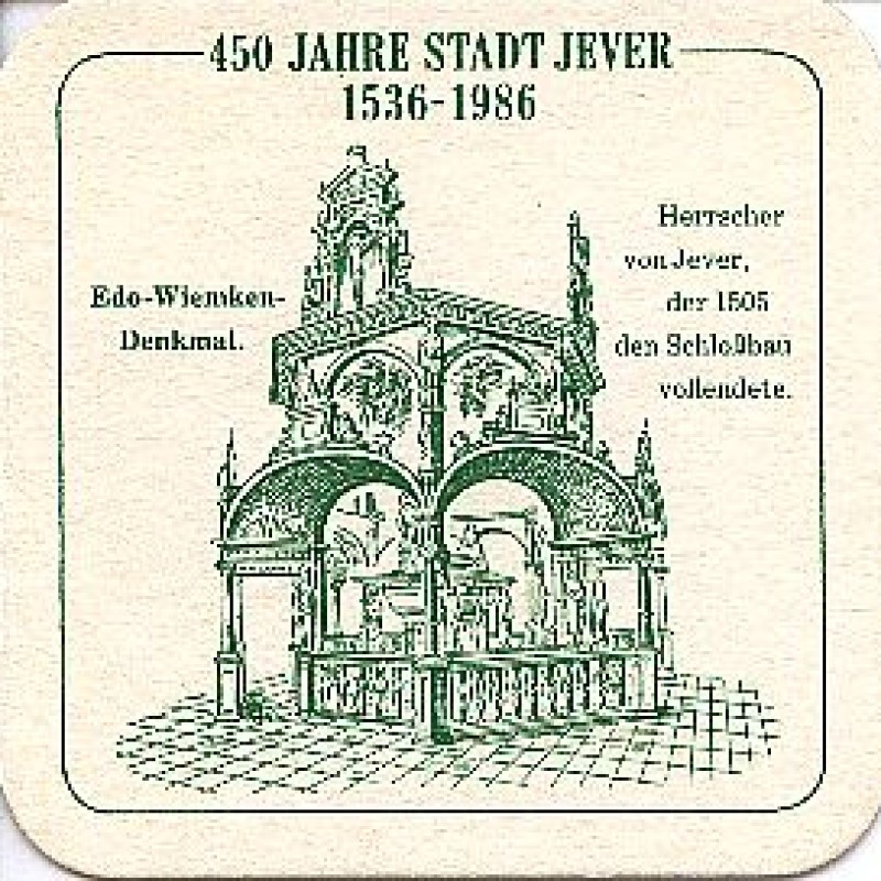 Bierdeckel (450 Jahre Stadt Jever)