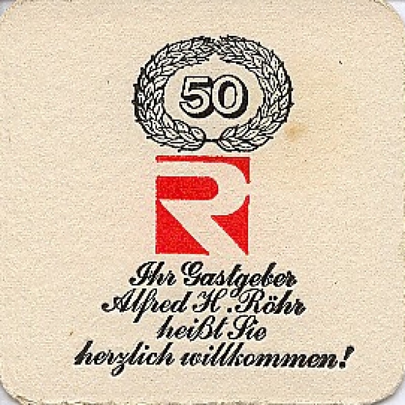 Bierdeckel (50 Jahre Alfred H. R&ouml;hr)