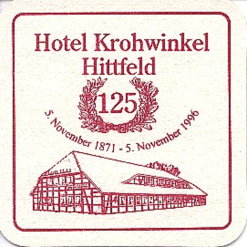 Bierdeckel (125 Jahre Hotel Krohwinkel)