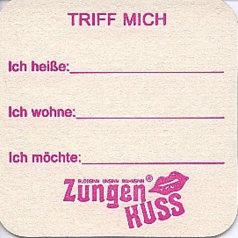 Bierdeckel (Zungenkuss)