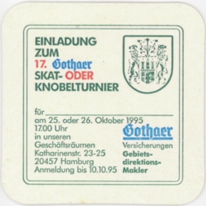Bierdeckel (Gothaer Skat-/Knobelturnier)