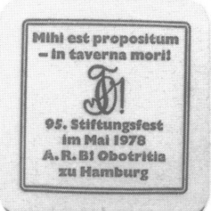 Bierdeckel (95. Stiftungsfest A.R.B! Obotritia zu Hamburg)