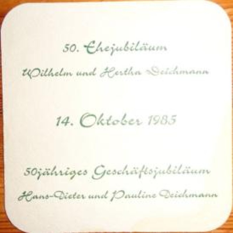 Bierdeckel (50. Hochzeitstag Deichmann)