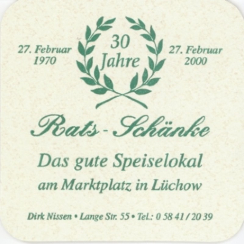 Bierdeckel (30 Jahre Rats-Sch&auml;nke)