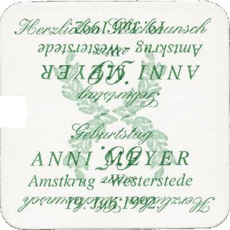 Bierdeckel (65. Geburtstag Anni Meyer)