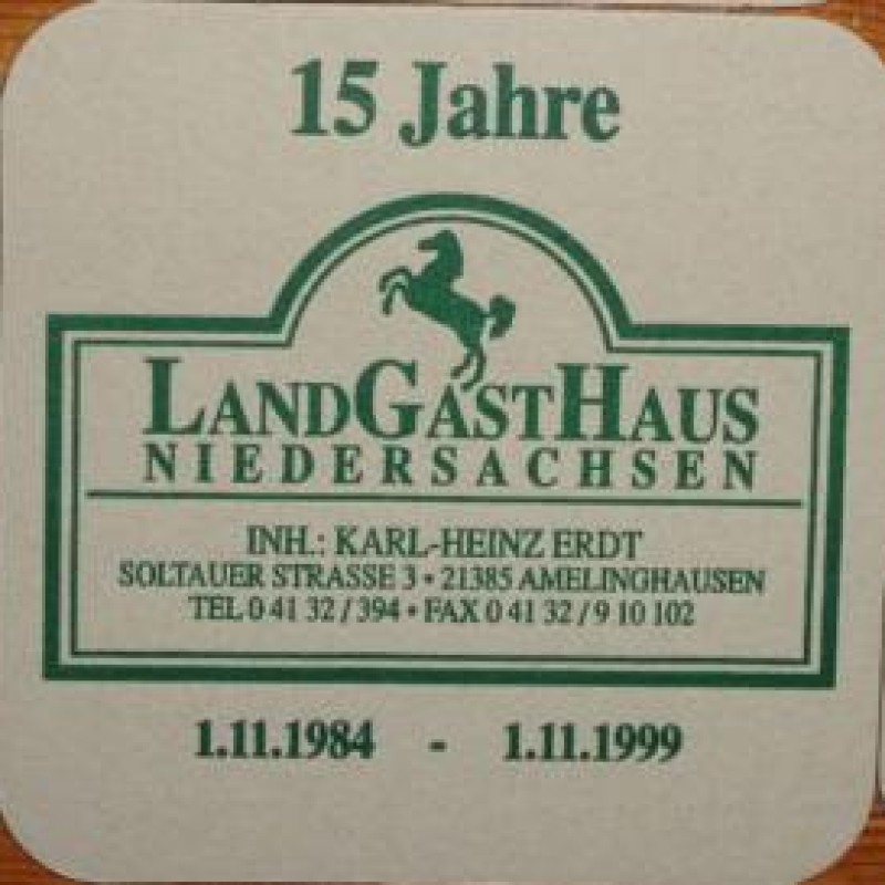Bierdeckel (15 Jahre Landgasthaus Niedersachsen)