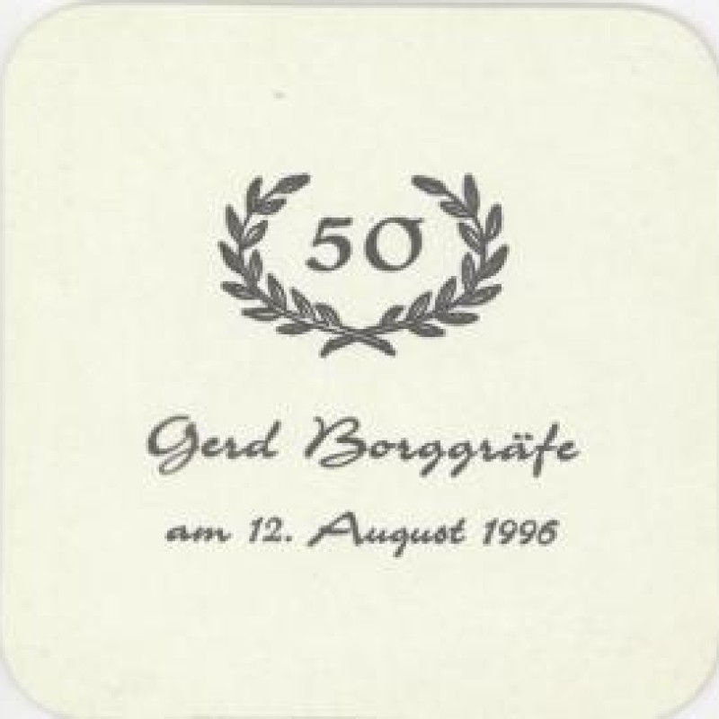 Bierdeckel (50. Geburtstag Gerd Borggr&auml;fe)